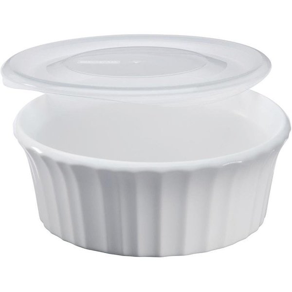 Corningware Casserole Dish with Lid, 16 oz Capacity, Ceramic, French White, Dishwasher Safe Yes 1114931